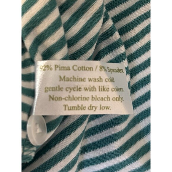 CRIQUET Mens Green White Striped Short Sleeve Polo XXL Cotton Golf Preppy Casual - Picture 6 of 10